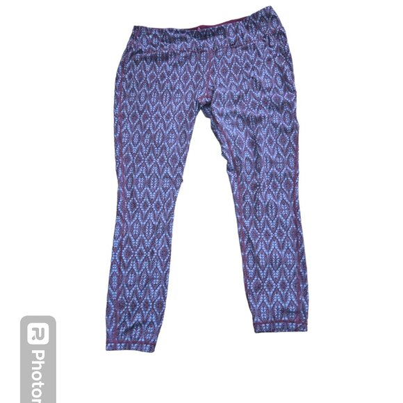 Prana Leggings Size XL Colorful Purple Print - Picture 1 of 6